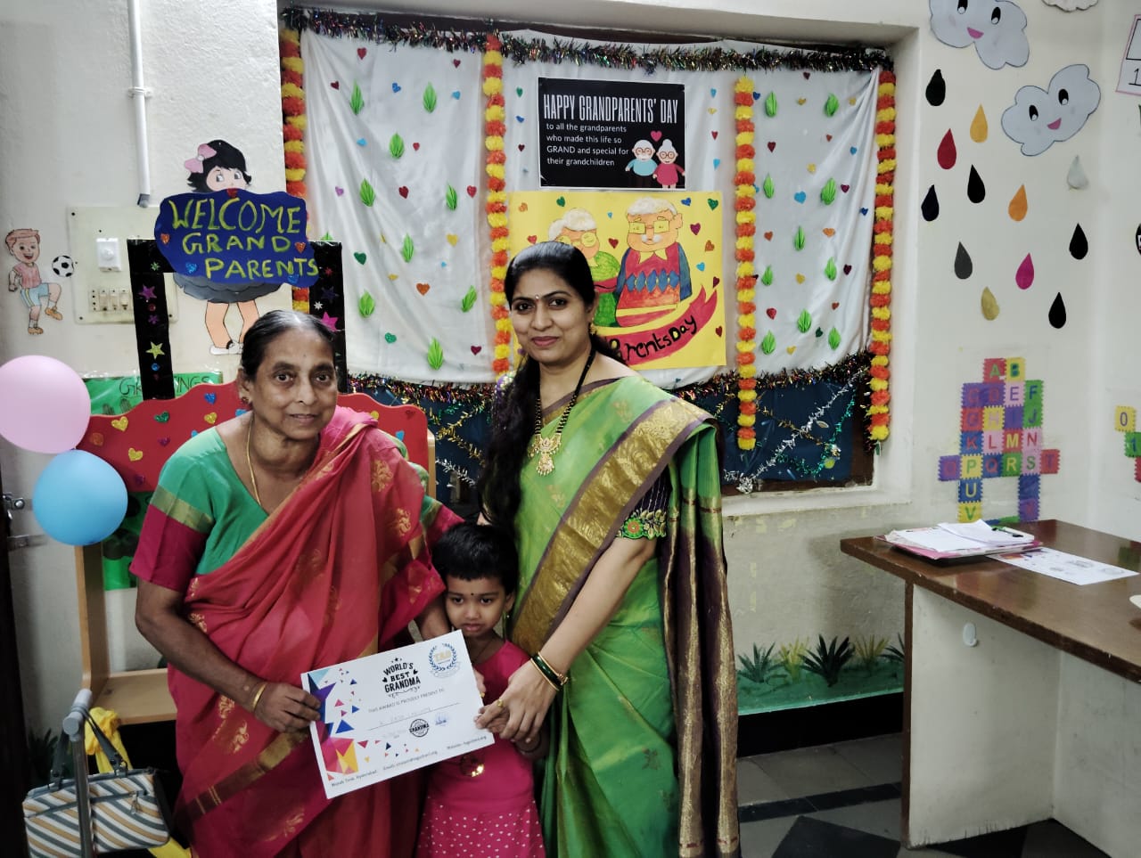 Grandparents and grandchildren bonding at Tag Play School Masab Tank